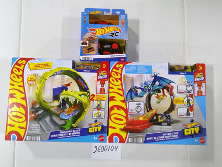 Hot Wheels Snake Spiral Attack Bat Loop Playset Lot RC Tesla Roadster Multicolor
