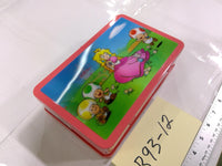 Super Mario Bros Nintendo Peach Toad Kids Metal Tin Pencil Case Pink Glossy Used