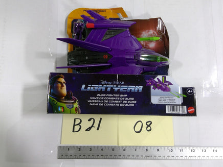 Disney Pixar Lightyear Zurg Fighter Ship Playset Mattel Hyperspeed Purple 4+New