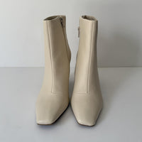 Alfani Boots Womens Size 7.5 Bone Terrie Ankle Booties Square Toe Block Heel Zip