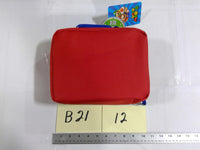 Super Mario Bros Kids Padded Tote Bag Mario Star Zip Case Red Black New