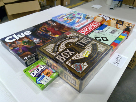 Hasbro Family Board Game Lot Clue Monopoly Jenga Disney Lilo & Stitch Box Two