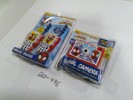 Disney Marvel Spidey Walkie Talkies Digital Camera Kids Toy Lot 2 New Set Red