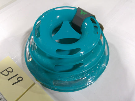 Quirky Kitty Triple Chase Ball Track Interactive Cat Toy Teal 3 Level Tower