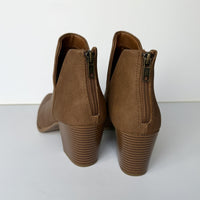 Sun + Stone Boots Womens Size 9 Cognac Snake ELIZAAP Ankle Booties Block Heel