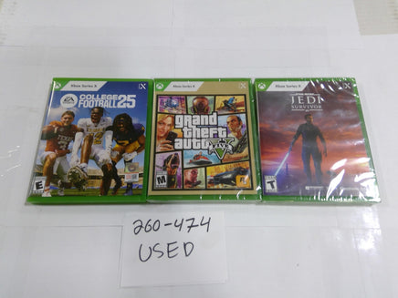College Football 25 GTA V Star Wars Jedi Survivor Xbox Series X Game Lot Used