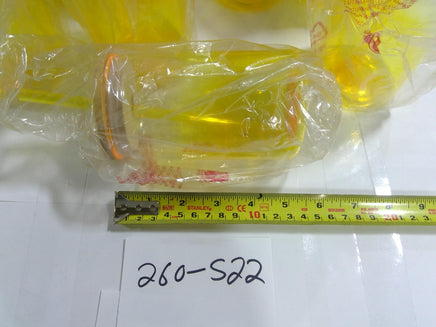 Yellow Plastic Tumblers With Wood Lids Straws Set Of 8 Reusable Drink Cups