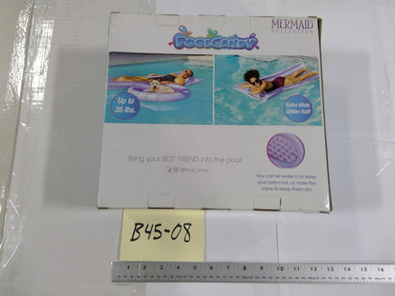 PoolCandy Mermaid Raft & Pet Float Combo Pack Purple Glitter 35 Lb Inflatable