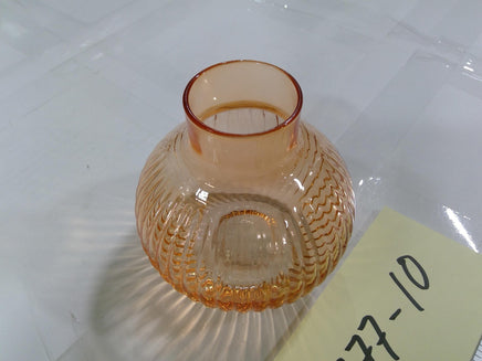 Room Essentials Orange Glass Table Vase Bulb Shape Striped Decorative Home Decor