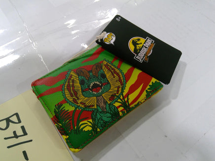 Jurassic Park ID Wallet Boys Bifold Multicolor Dilophosaurus Faux Leather Movie