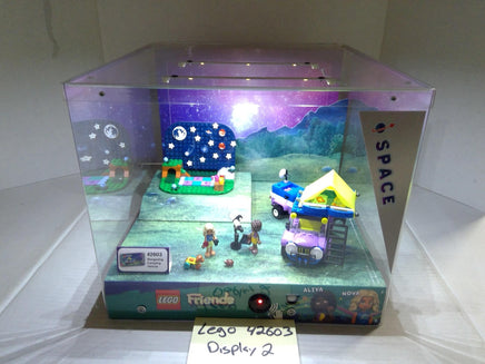 LEGO Friends 42603 Stargazing Camping Vehicle Space Light Up Store Display Case