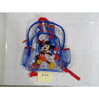 Disney Mickey Mouse Clear Backpack Kids OS Blue Red NEW Stadium Approved Bag