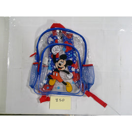 Disney Mickey Mouse Clear Backpack Kids OS Blue Red NEW Stadium Approved Bag