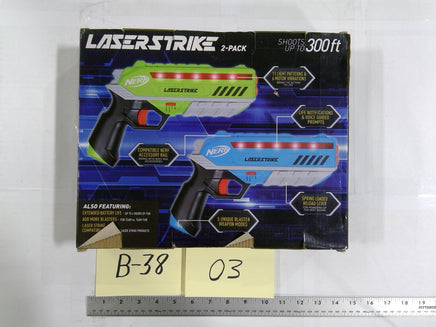 Nerf LaserStrike 2-Pack Laser Tag Blaster Toy Set 8+ Shoots 300ft Blue Green