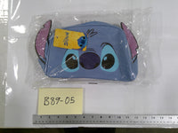 Disney Stitch Clutch Bag Womens Small Blue Canvas Character Face Zip Pouch