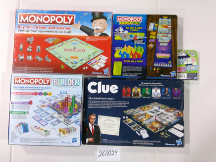 Hasbro Family Board Game Lot Clue Monopoly Knock Out Builder Deal New Sealed