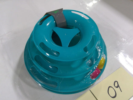 Petco Quirky Kitty Triple Chase Ball Track Cat Interactive Toy Teal Plastic