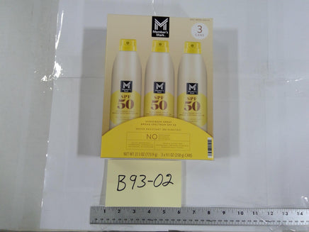 Member's Mark Sunscreen Spray SPF 50 27.3oz 3 Pack Waterproof Broad Spectrum New
