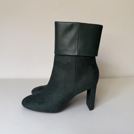 Alfani Boots Womens Size 5 Green AJOJO Pine Ankle Fold Over Cuff Block Heel