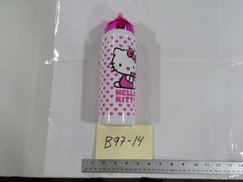 Sanrio Hello Kitty Kids Water Bottle Pink Hearts Plastic Drink Cup With Lid