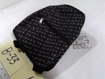 Friends Black 16" Backpack Women TV Logo Adjustable Straps Soft Case Polyester