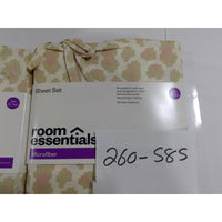 Room Essentials Sheet Set Twin XL Tan Pink Ikat Microfiber NEW 3pc Bedding