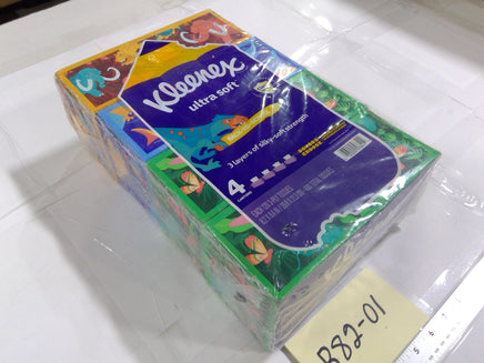 Kleenex Ultra Soft Facial Tissue 3-Ply 4 Box Pack 480 Count Multicolor Dinosaur