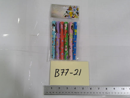 Disney 100 Kids 6 Pack Pens Multicolor Character Print School Supplies Set New