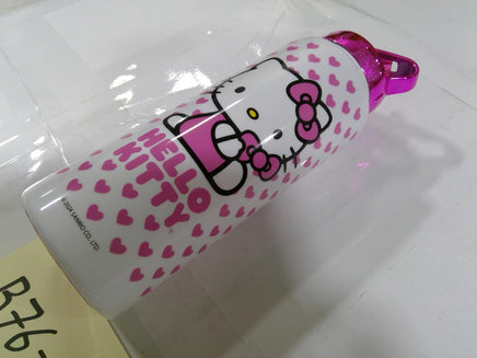 Sanrio Hello Kitty Kids Water Bottle Pink Metal Hearts Drink Cup Reusable