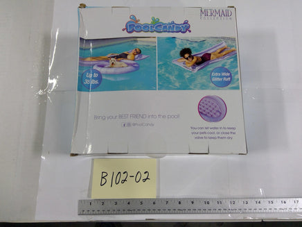 PoolCandy Mermaid Raft & Pet Float Combo Pack Purple Glitter 35 Lb Inflatable