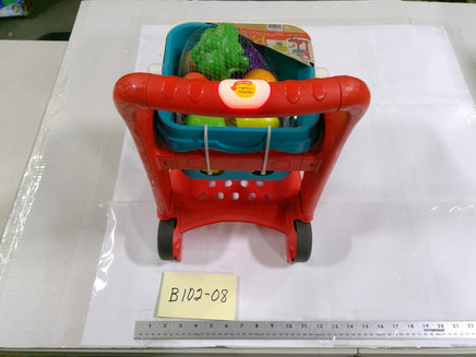 B Toys Shop & Glow Shopping Cart Toy Lights Sounds Kids Ages 1-2 Red New