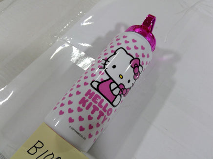 Sanrio Hello Kitty Kids Water Bottle Pink Hearts Plastic Drink Cup With Lid