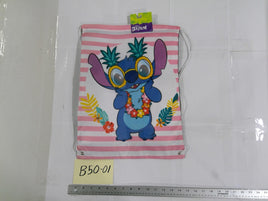Disney Stitch Pink 18" Drawstring Backpack Soft Case Girls School Gym Bag