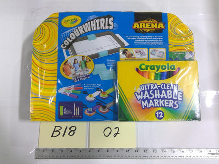 Crayola ColourWhirls Arena Art Set Drawing Game 4 Toys 2 Ramps 16 Markers New