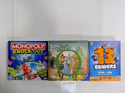 Monopoly Knock Out Wizard Of Oz 13 Beavers Family Board Game Lot New Sealed