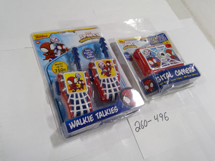 Disney Marvel Spidey Walkie Talkies Digital Camera Kids Toy Lot 2 New Set Red