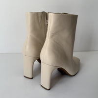 Alfani Boots Womens Size 7.5 Bone Terrie Ankle Booties Square Toe Block Heel Zip