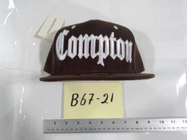 Compton Hat Cap Baseball Fitted Mens One Size Brown City Embroidered Streetwear