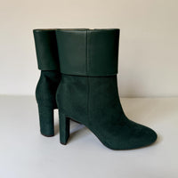 Alfani Boots Womens Size 5 Green AJOJO Pine Ankle Fold Over Cuff Block Heel