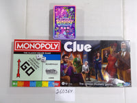 Hasbro Family Board Game Lot Monopoly Clue Slimygloop Sensory New Sealed
