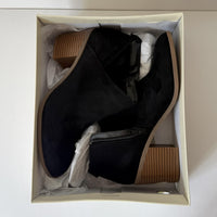Style & Co Boots Womens Size 9.5 Black Felaaf Ankle Booties Block Heel Side Zip