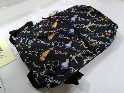 Disney Black 13" Girls Backpack Soft Case Adjustable Straps Disney 100 Print