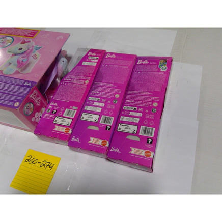 Barbie Walk With Me Alicorn Plush and 3 Fashion Doll Lot New Pink Fantasy Set