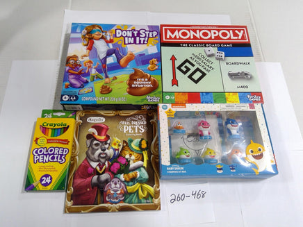 Toy Game Lot Hasbro Don't Step In It Monopoly Baby Shark Crayola New Sealed