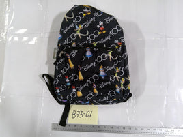 Disney Black 13" Girls Backpack Soft Case Adjustable Straps Disney 100 Print