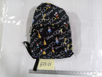Disney Black 13" Girls Backpack Soft Case Adjustable Straps Disney 100 Print