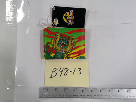 Jurassic Park Wallet Mens Bifold Multicolor Dilophosaurus Faux Leather Movie