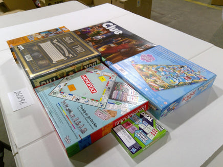 Hasbro Family Board Game Lot Clue Monopoly Jenga Disney Lilo & Stitch Box Two