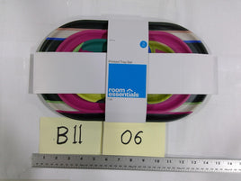 Room Essentials Printed Serving Tray Set Of 3 Large Oval Multicolor Modern