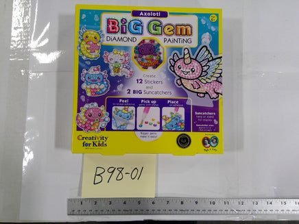 Creativity For Kids Big Gem Diamond Painting Axolotl Stickers Craft Kit New